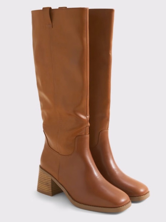 Abercrombie & Fitch Shoes - Abercrombie & Fitch Mid Vegan  Leather Heeled Boots - Cognac Brown
